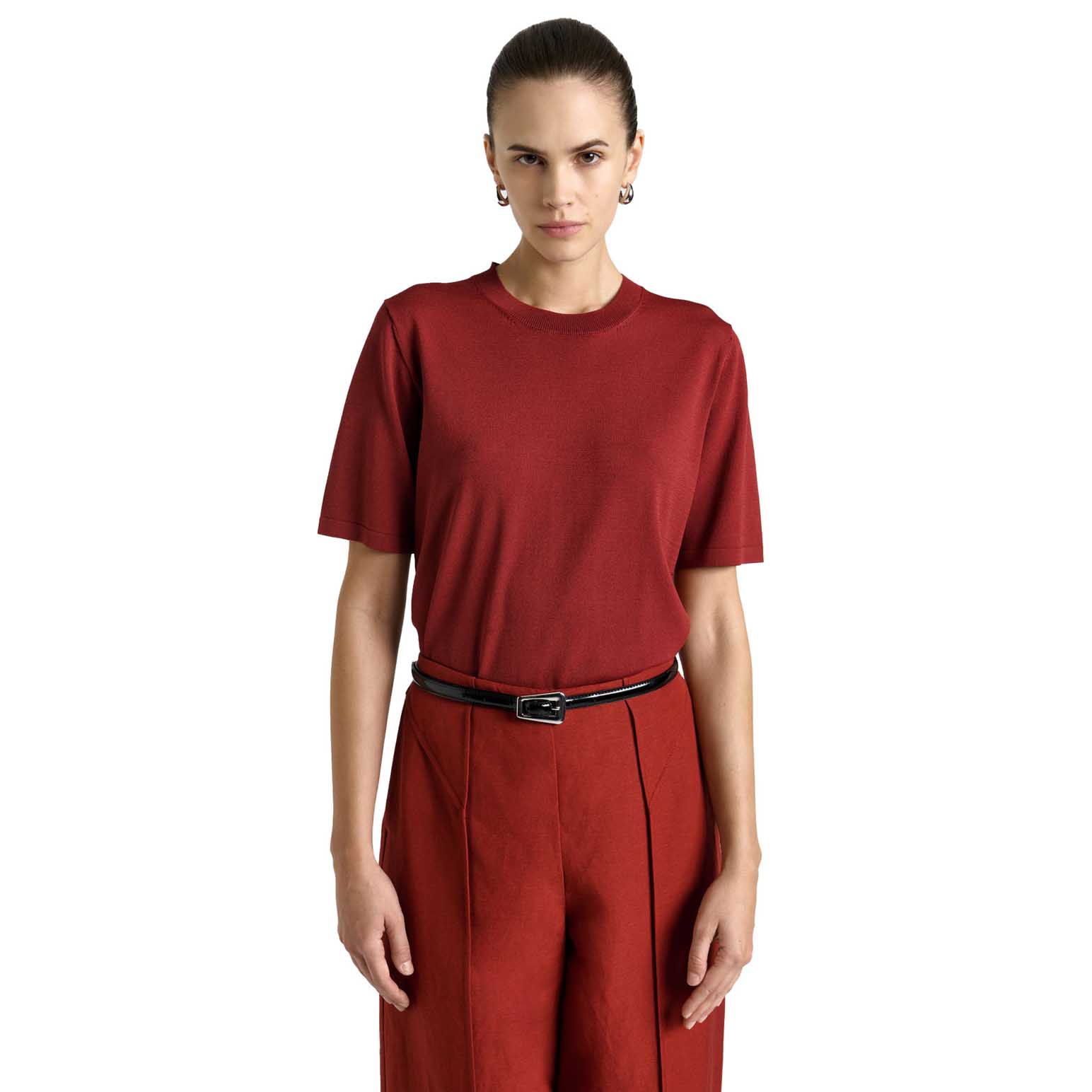 Cue Rust Knitted Tee